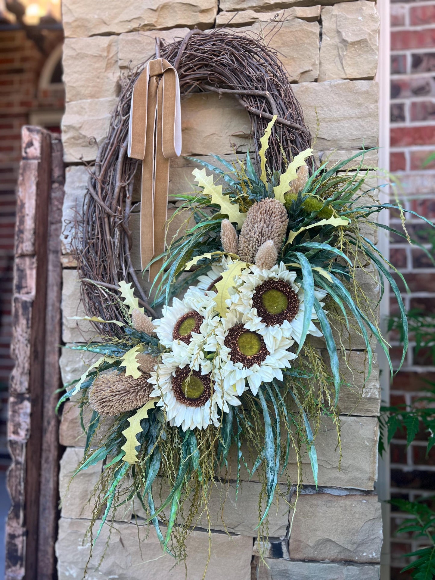 Boho Sunflower Wreath