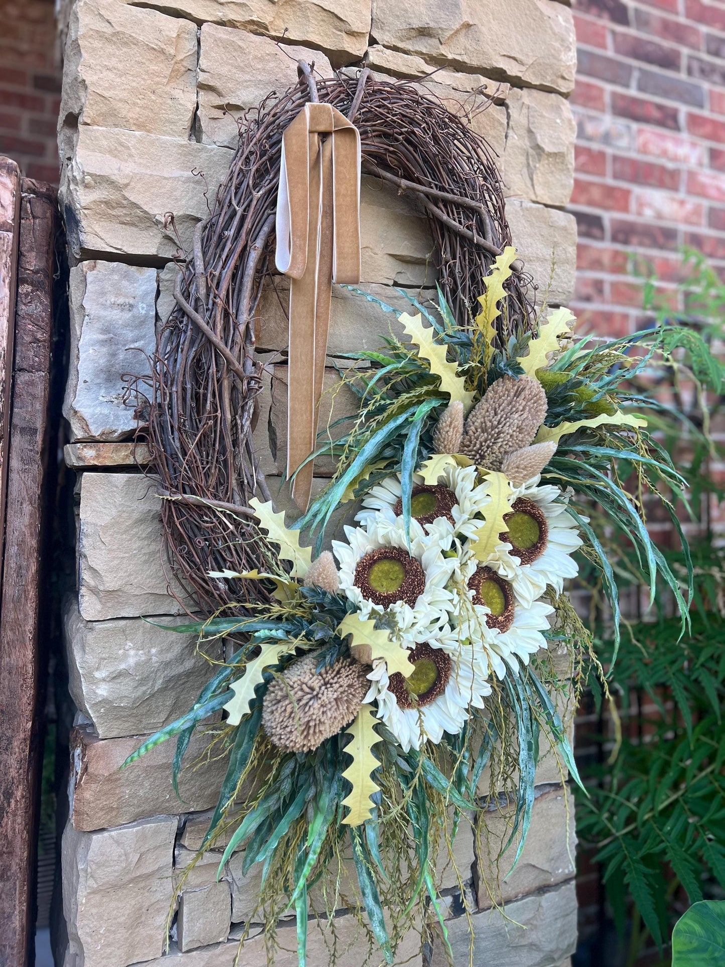 Boho Sunflower Wreath