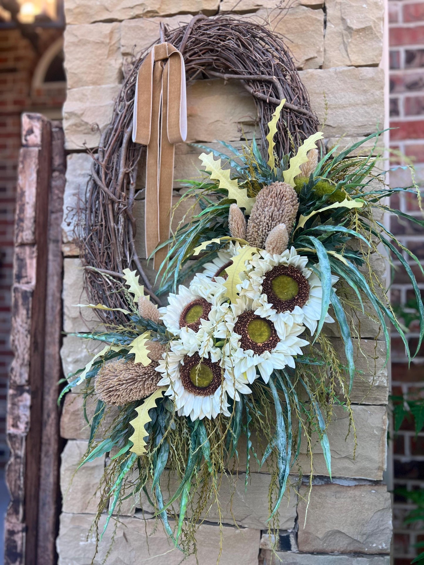 Boho Sunflower Wreath