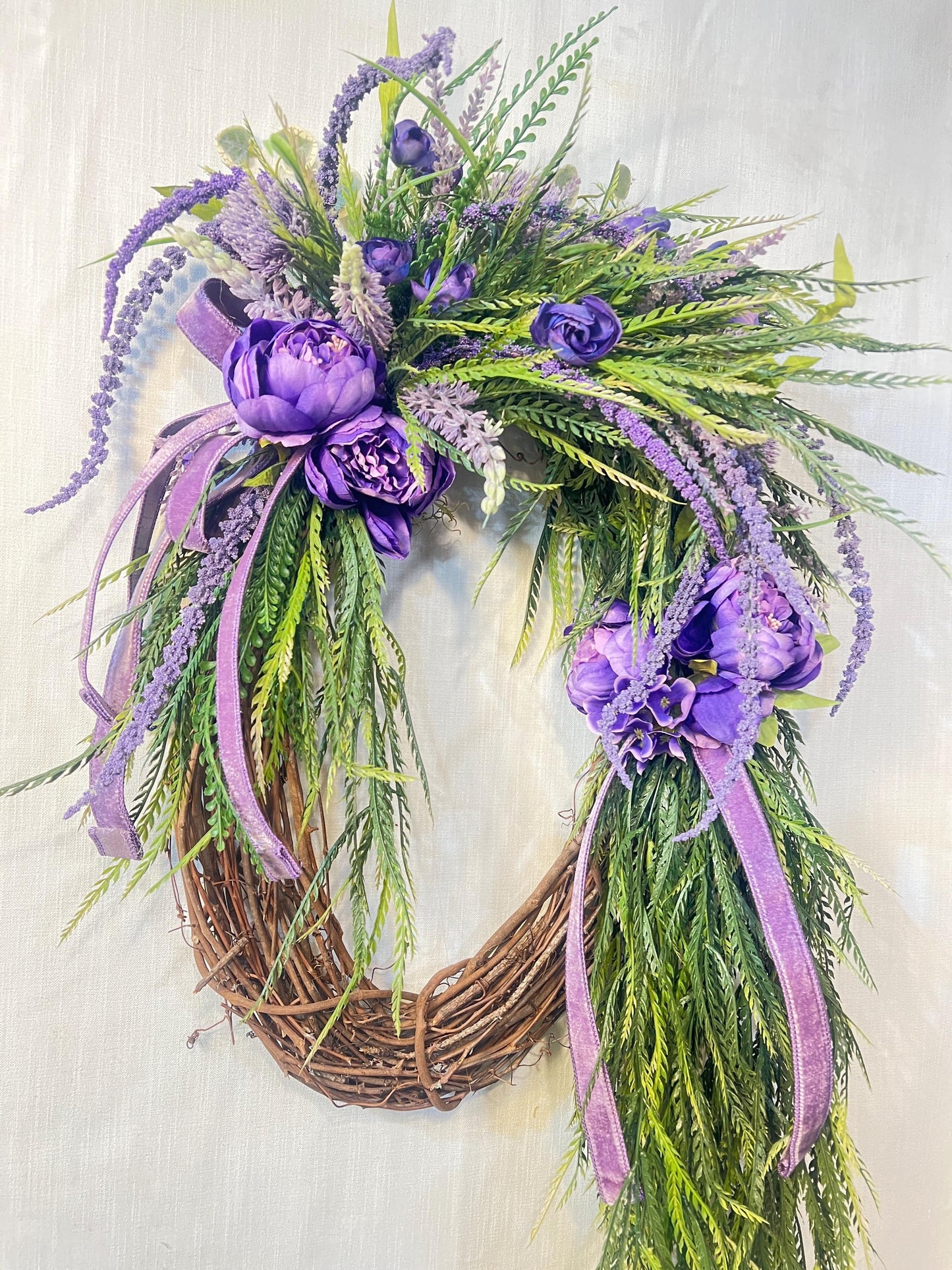 2025 Wreath of Hope “Laura” – Purple Peony Wreath for a Cause | Swanky Door Decor