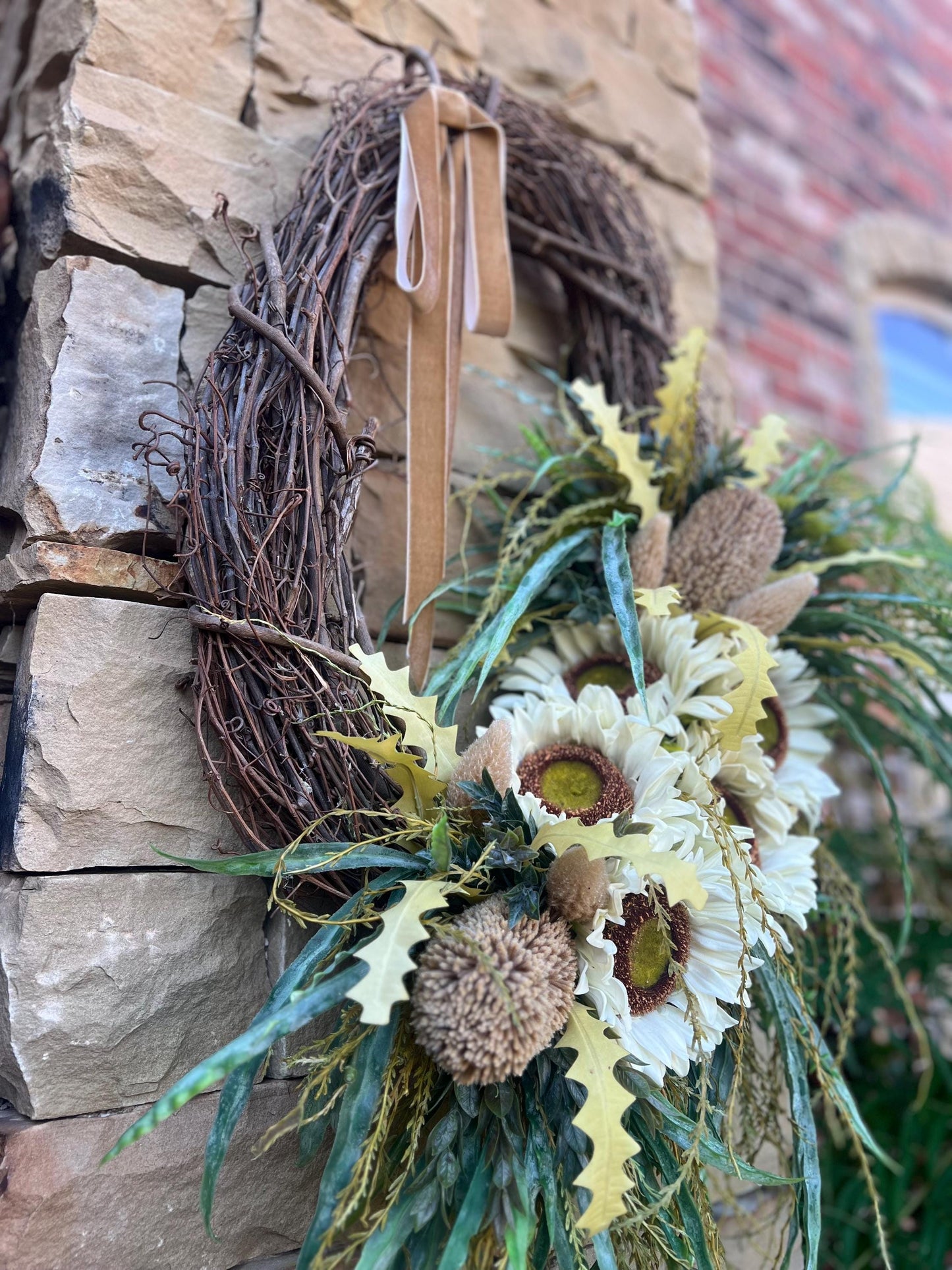Boho Sunflower Wreath