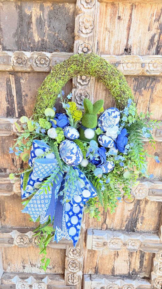 The Bad Blue Bunny Wreath