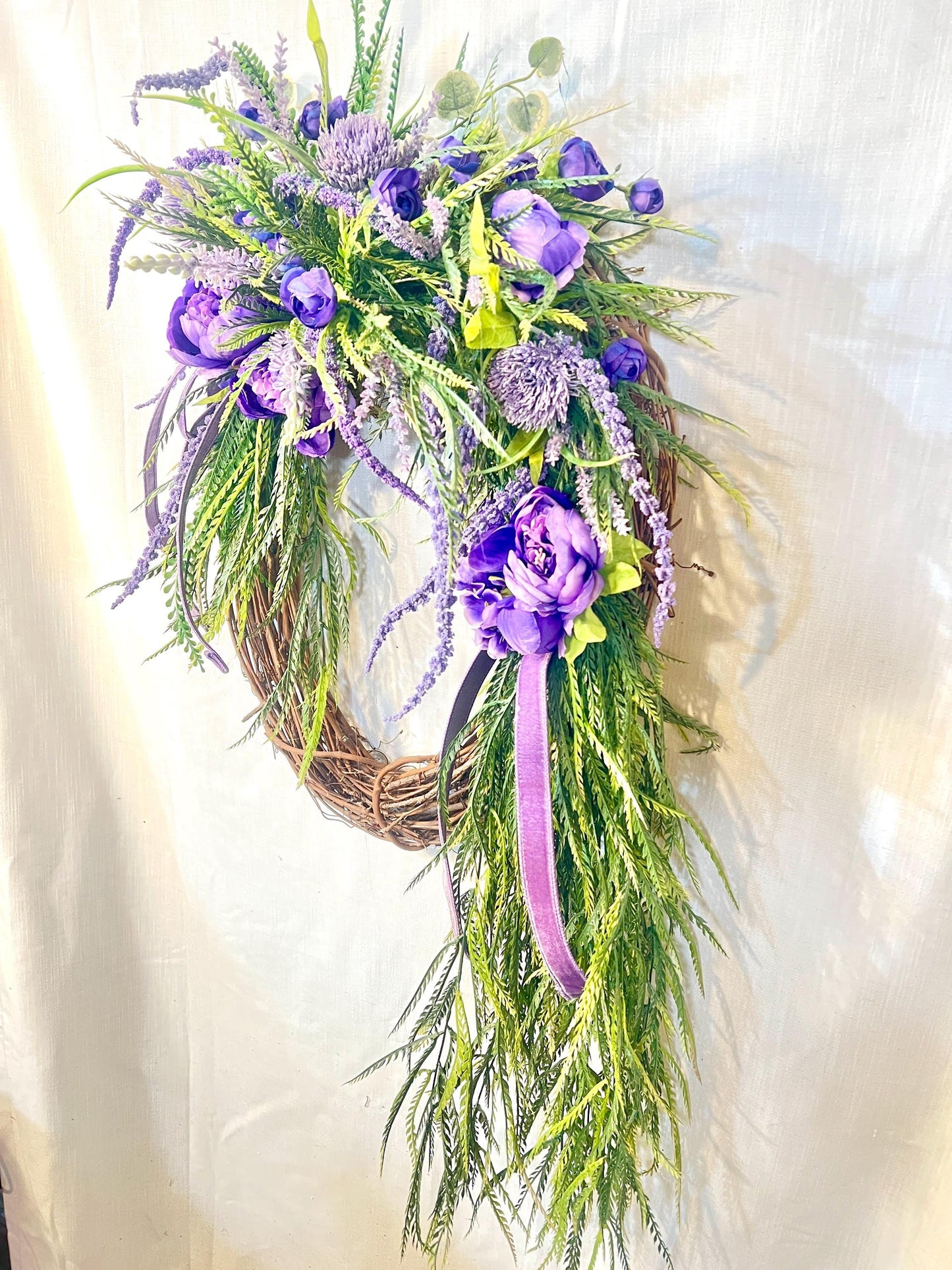 2025 Wreath of Hope “Laura” – Purple Peony Wreath for a Cause | Swanky Door Decor