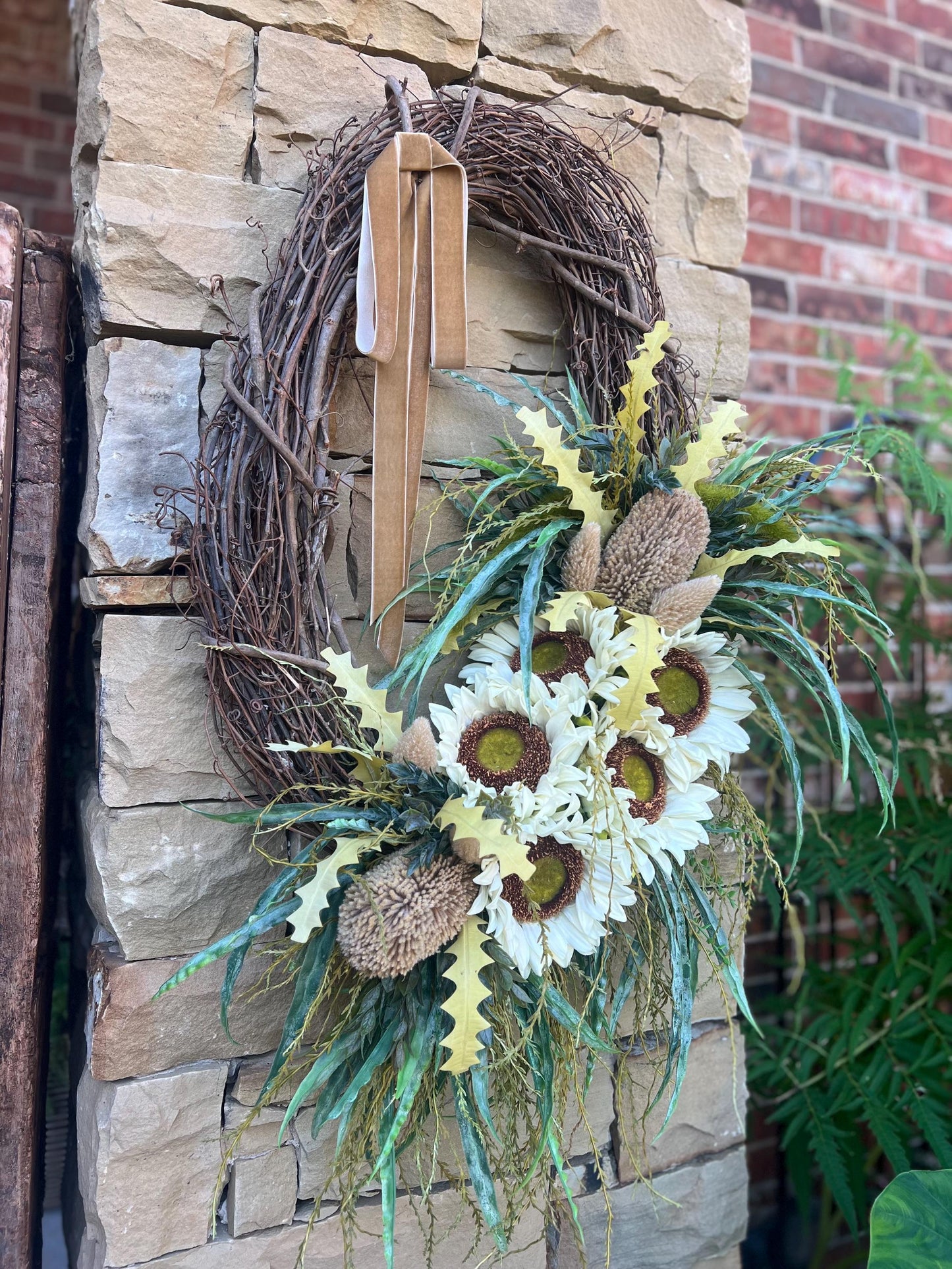 Boho Sunflower Wreath